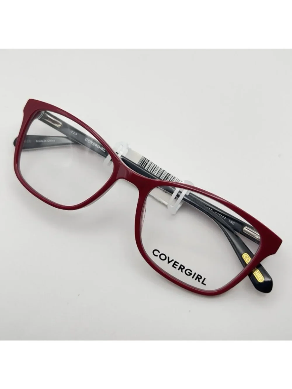 Covergirl CG0484 066 Shiny Red Women Full Square Eyeglass Frame 52-17-140